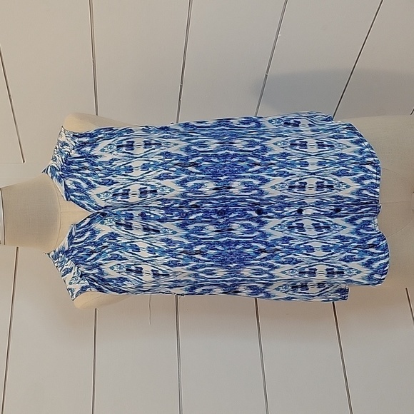 Joie small blue and white silk sleeveless blouse - Picture 1 of 5